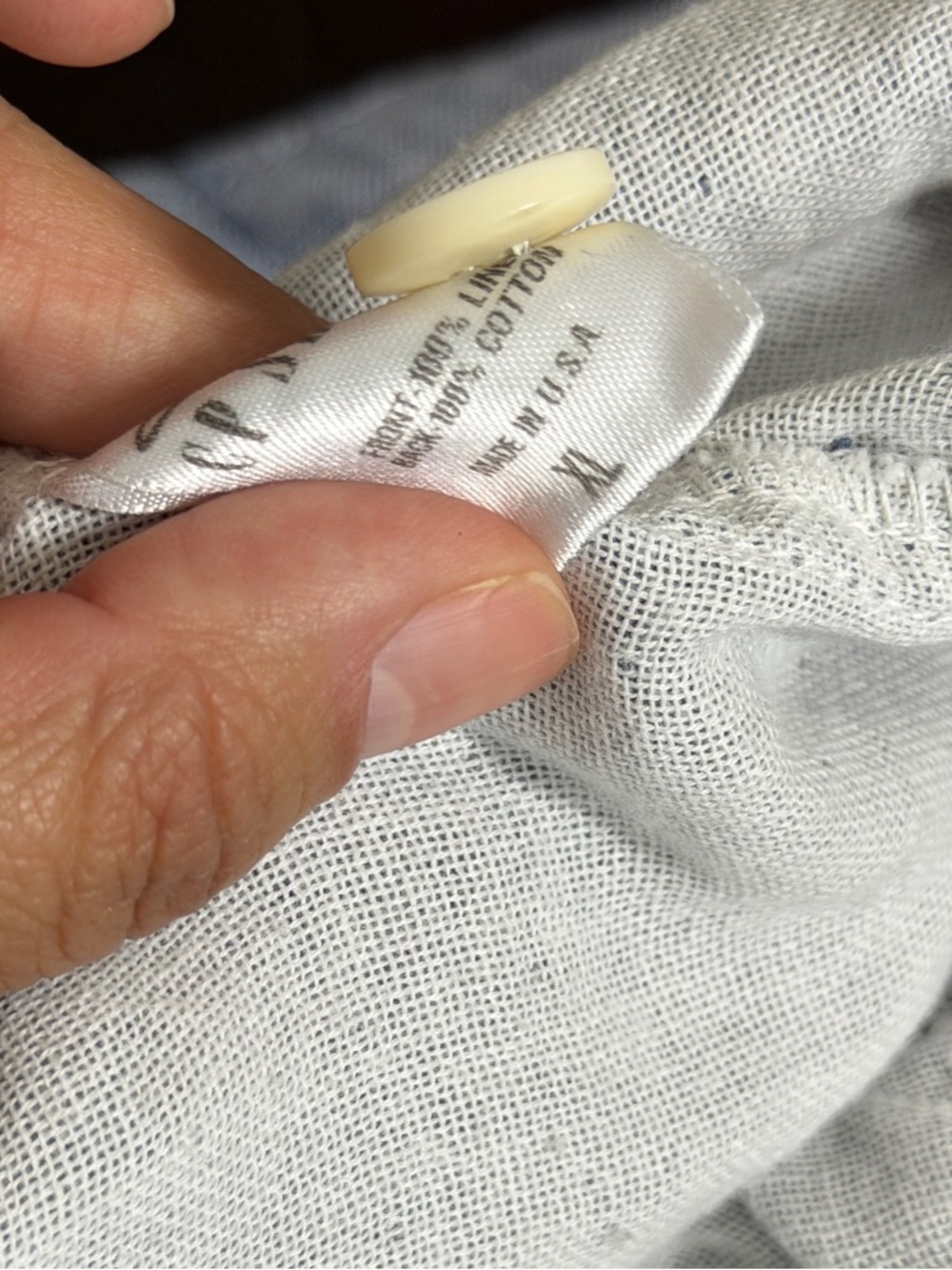 CP Shades XL Blue Chambray Dree 100% Linen Blazer Jacket - Picture 8 of 10